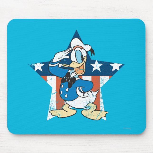 Tapis De Souris Donald Duck | Salut avec l'étoile patriotique (Devant)