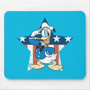 Tapis De Souris Donald Duck Salut avec une étoile patriotique