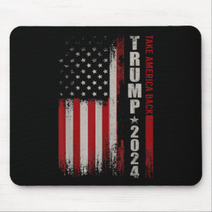 Tapis De Souris Donald Trump 2024 Reprendre le drapeau américain à