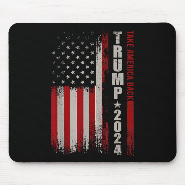 Tapis De Souris Donald Trump 2024 Reprendre le drapeau américain à (Devant)