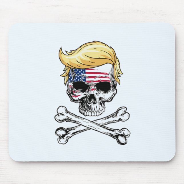 Tapis De Souris Donald Trump crâne et os croisés (Devant)