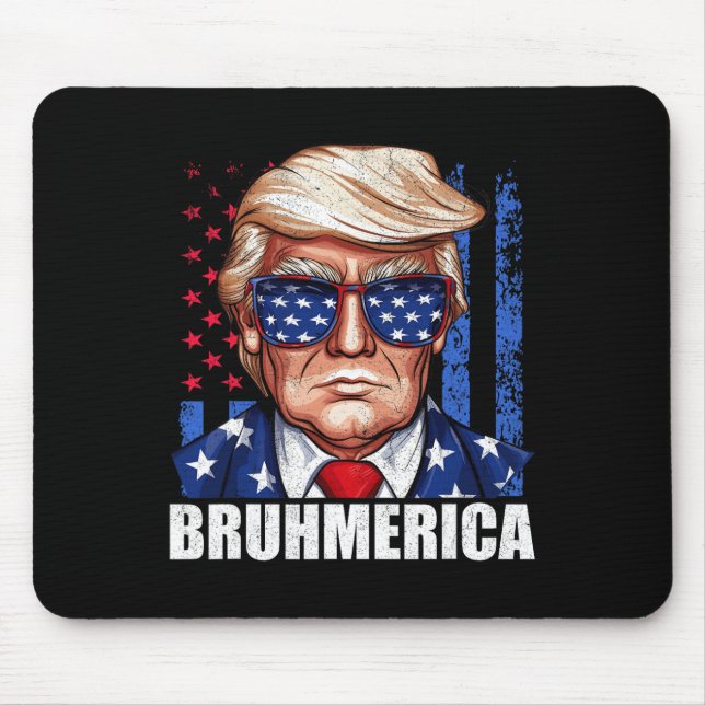 Tapis De Souris Donald Trump Drapeau Américain Distorti (Devant)