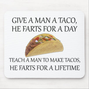 Tapis De Souris Donnez Un Taco À Un Homme, Il Pousse Pendant Un Jo