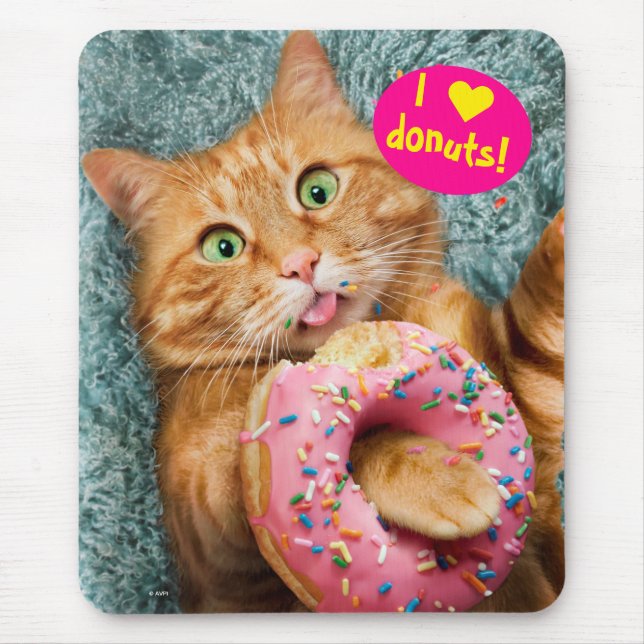 Tapis De Souris Donut mangeur de chats (Devant)