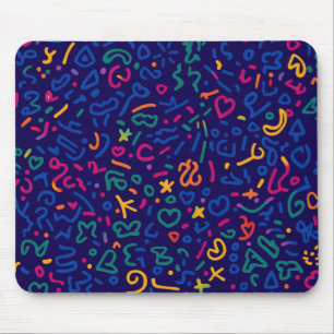 Tapis De Souris Doodle amusant coloré formes vibrantes