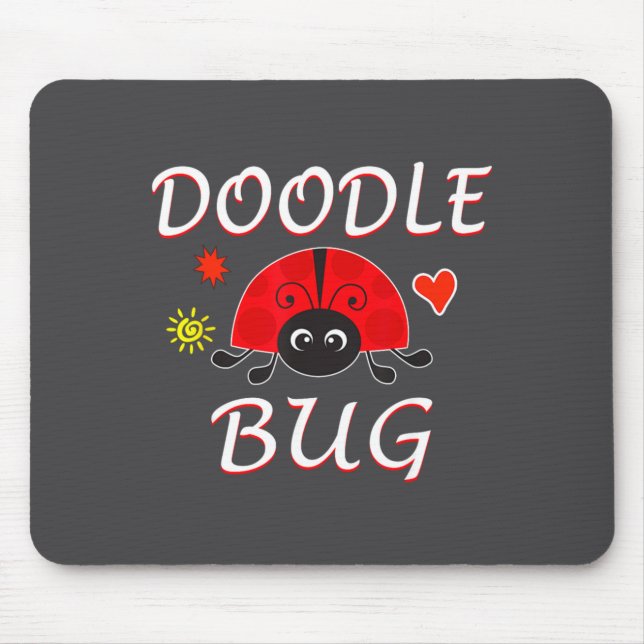 Tapis De Souris Doodle Bug Funny Doodle Ladybug  (Devant)