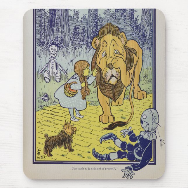 Tapis De Souris Dorothy et le lion lâche de magicien d'Oz (Devant)