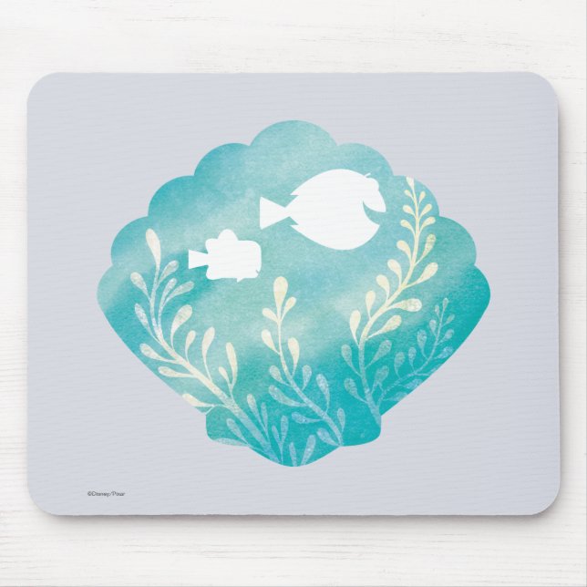 Tapis De Souris Dory & Nemo | Graphique Shell aquarelle (Devant)