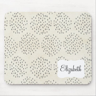 Tapis De Souris Dots modernes Ivoire et Mince point noir Imprimer