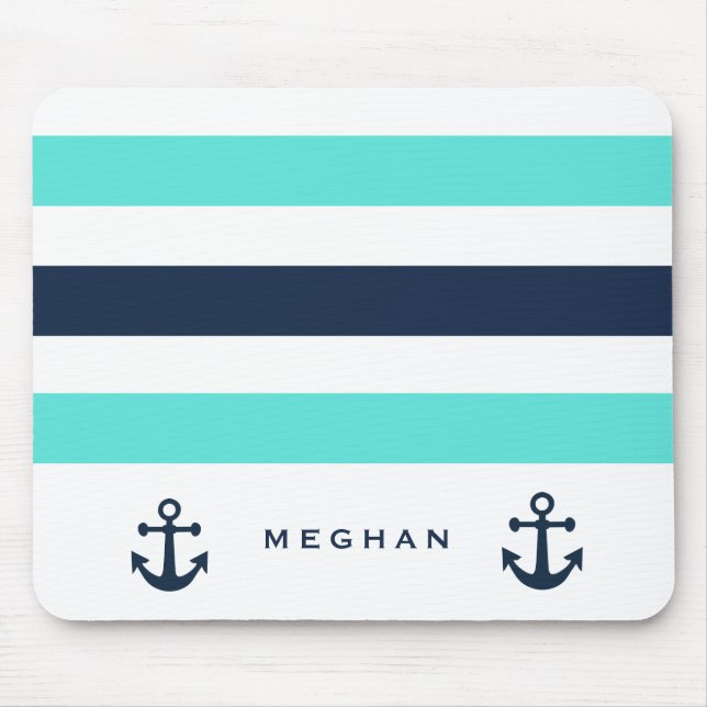 Tapis De Souris Double ancre marine Monogram Mousepad (Devant)