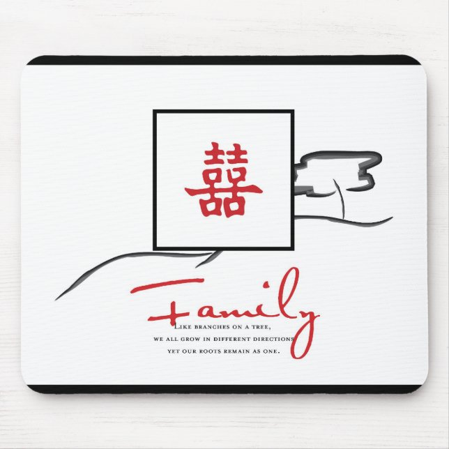 Tapis De Souris Double bonheur - citation de famille (Devant)