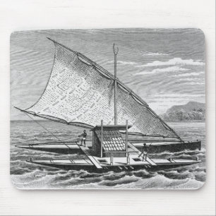 Tapis De Souris Double canoë de Fijian de l'histoire de