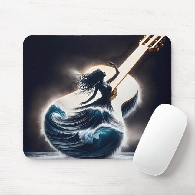 Tapis De Souris Double Exposition Danseuse de guitare (Avec souris)