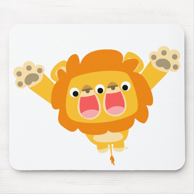 Tapis De Souris Double Trouble mignon dessin animé lion T-shirt (Devant)