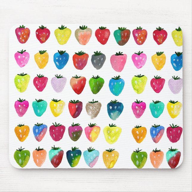 Tapis De Souris Douceur fraise mignonne aquarelle de fruit mignon (Devant)