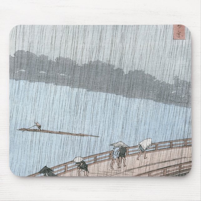 Tapis De Souris Douche soudaine au-dessus de pont de Shin-Ohashi (Devant)