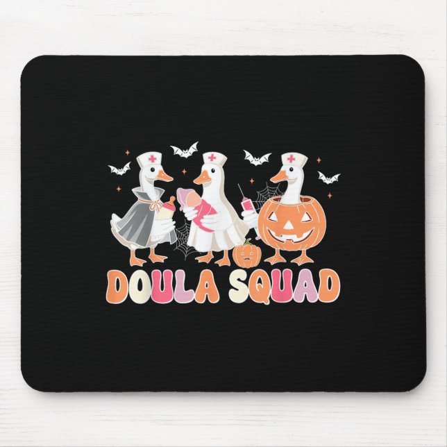 Tapis De Souris Doula Squad Goose Éffrayant Halloween Lactation Co (Devant)