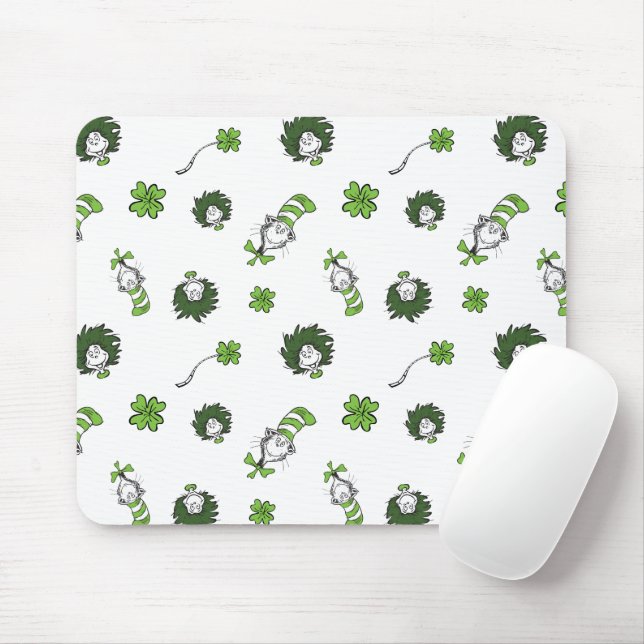 Tapis De Souris Dr Seuss | Chat dans le Motif Casquette Clover (Avec souris)