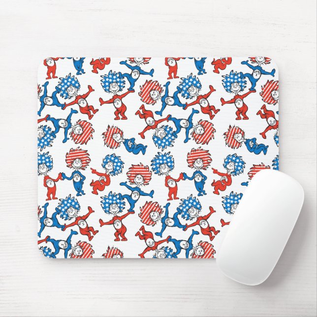 Tapis De Souris Dr Seuss | Chose Une Chose Deux Motifs du drapeau  (Avec souris)