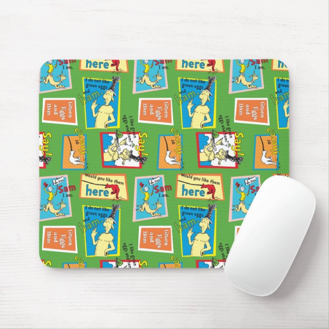 Tapis De Souris Dr. Seuss Les œufs verts au jambon citations d'his (Avec souris)