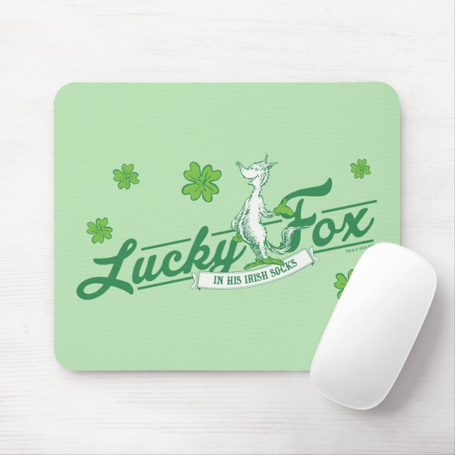 Tapis De Souris Dr Seuss | Lucky Fox Dans Ses Chaussettes Irlandai (Avec souris)