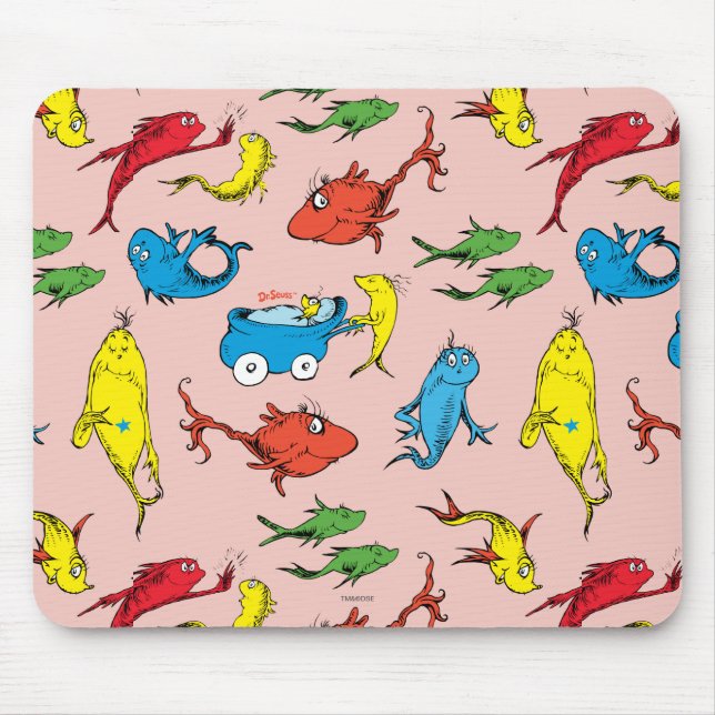 Tapis De Souris Dr. Seuss | Un Poisson Deux Poissons Motif (Devant)