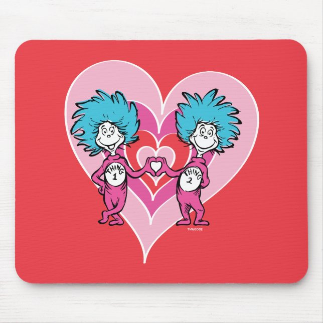 Tapis De Souris Dr. Seuss Valentine | Chose une chose deux (Devant)