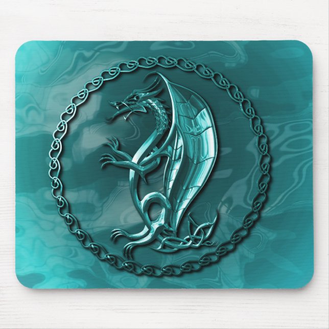 Tapis De Souris Dragon celtique bleu Mousepad (Devant)