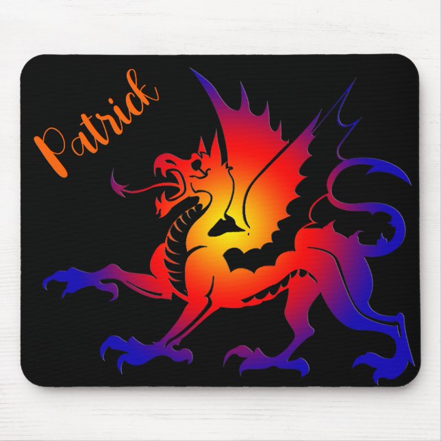 Tapis De Souris Dragon couleur Tribal Personnalisé Mousepad (Devant)