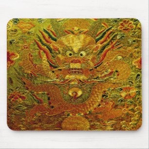 Tapis De Souris Dragon d'or Broderie chinoise dynastie Ming
