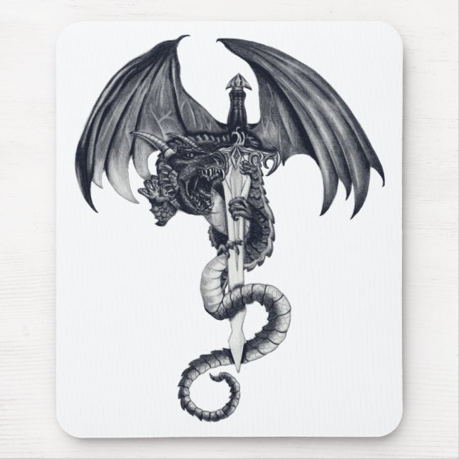 Tapis De Souris Dragon et épée Mousepad (Devant)