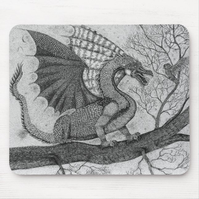 Tapis De Souris Dragon et hibou Mousepad (Devant)