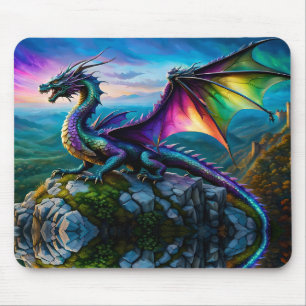 Tapis De Souris Dragon Iridescente Garde Sa Terre