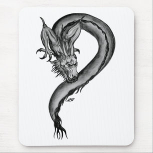 Tapis De Souris Dragon noir et blanc