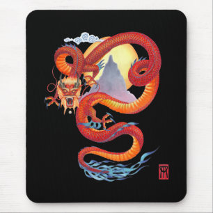 Tapis De Souris Dragon rouge chinois