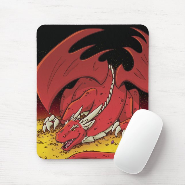 Tapis De Souris Dragon rouge Mousepad (Avec souris)