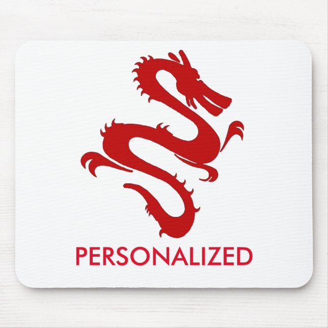 Tapis De Souris Dragon rouge personnalisé (Devant)