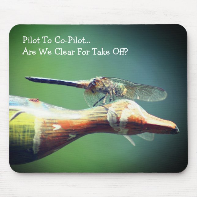 Tapis De Souris Dragonfly Co Pilot Nature humoristique (Devant)