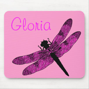 Tapis De Souris Dragonfly rose