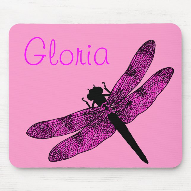 Tapis De Souris Dragonfly rose (Devant)