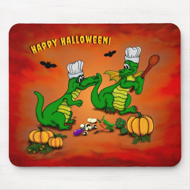 Tapis De Souris Dragons - Joyeux Halloween ! Aujourd'hui je vais c (Devant)