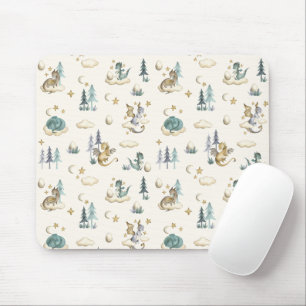 Tapis de souris Dragons Sarcelle et Or