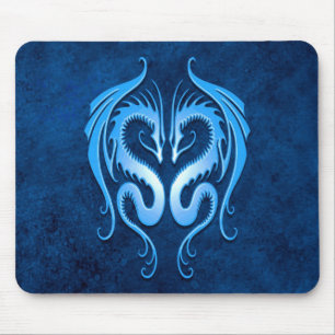 Tapis De Souris Dragons tribaux, bleus