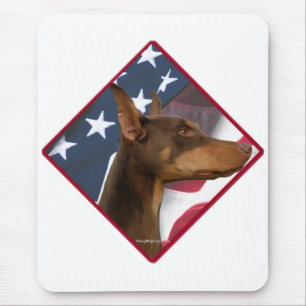 Tapis De Souris Drapeau 2 de Pinscher de dobermann