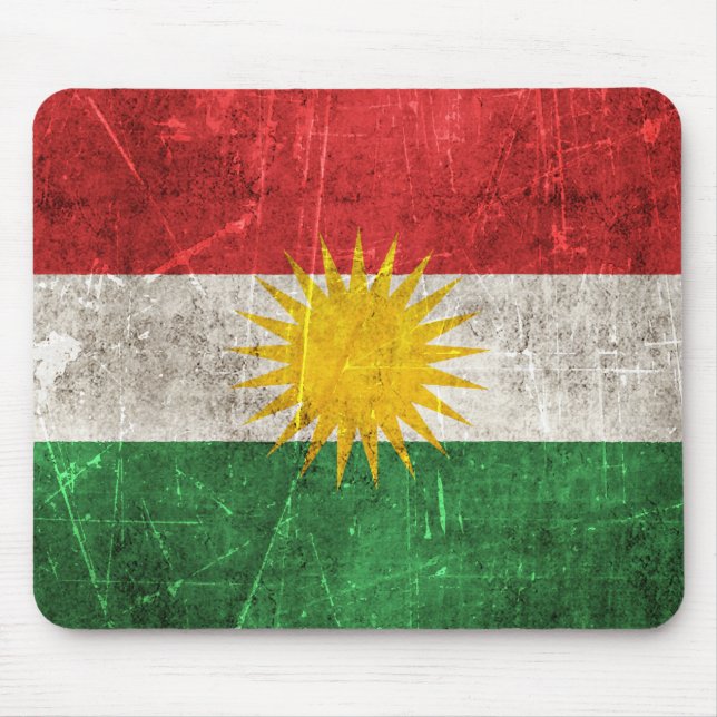 Tapis De Souris Drapeau âgé et rayé de cru du Kurdistan (Devant)