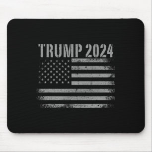 Tapis De Souris Drapeau américain 2024 en détresse Milita patrioti
