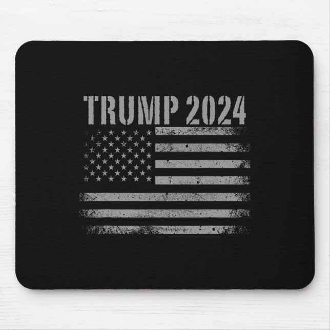 Tapis De Souris Drapeau américain 2024 en détresse Milita patrioti (Devant)