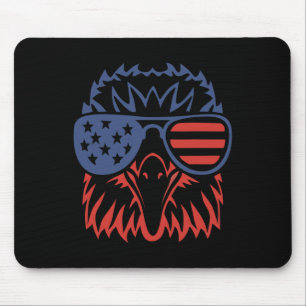 Tapis De Souris Drapeau américain 4 juillet Aigle patriotique