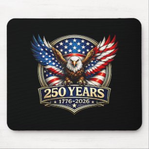 Tapis De Souris Drapeau américain 4 juillet Aigle Vintage 250 ans