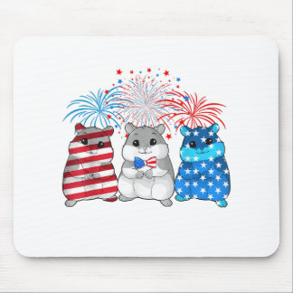 Tapis De Souris Drapeau américain 4 juillet Joyeux Cochon De Guiné